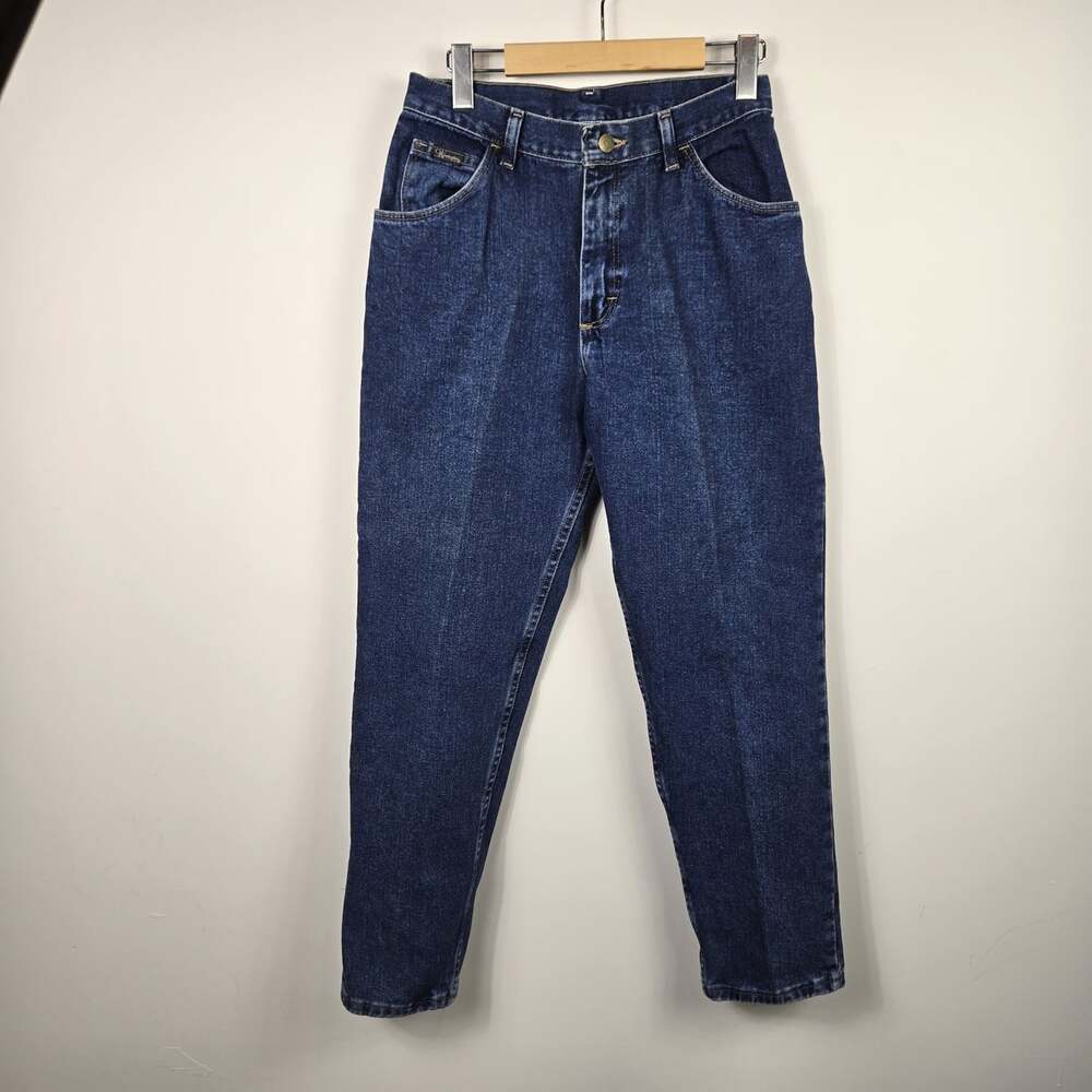 Vintage Wrangler Mom Jeans High Rise Tapered Dark Wash 26 Y2K USA Denim